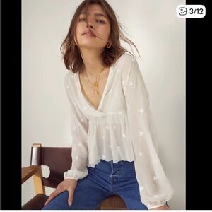 Aritzia Wilfred Peplum Blouse